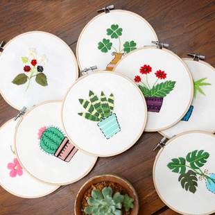 儿童刺绣手工diy材料包新手学生简单自绣针线套装 立体绣 广绣欧式
