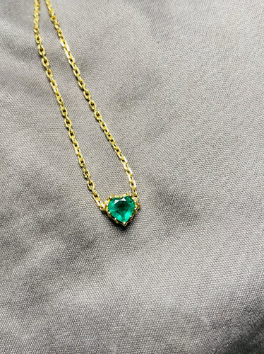 春日专属-绿意缠腕天然心形祖母绿手链18K金赞比亚高绿复古轻奢