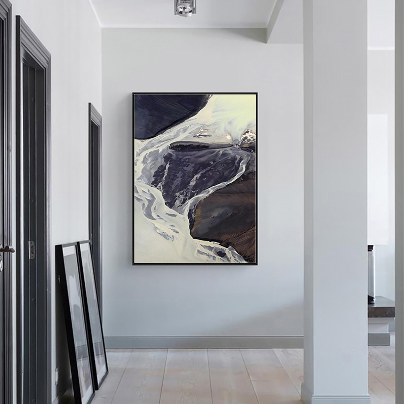 简约现代抽象装饰画几何色块客厅沙发背景玄关壁画创意线条挂画图片