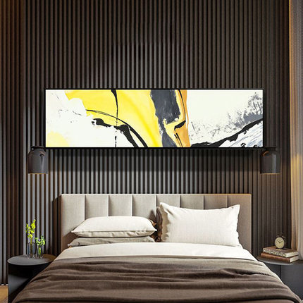 现代抽象卧室床头装饰画几何色块北欧简约床头画挂画样板房轻奢