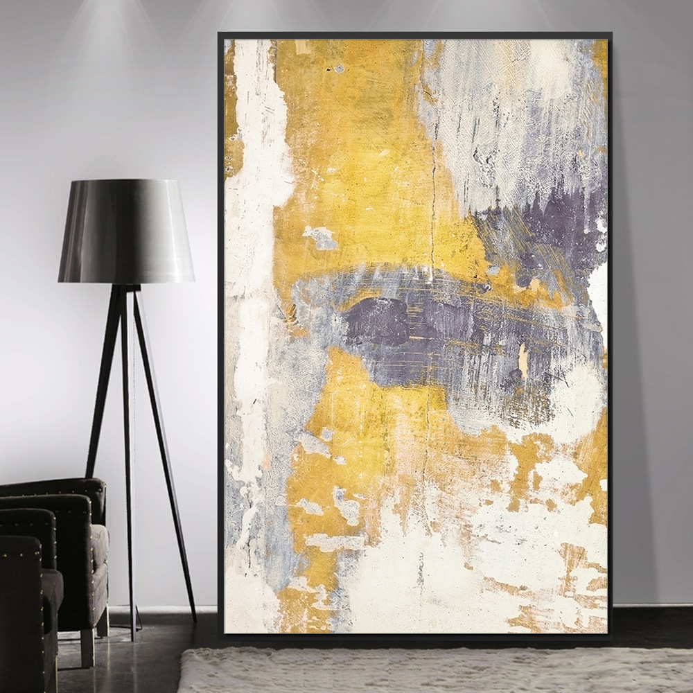 金色沙发背景墙轻奢风大幅挂画