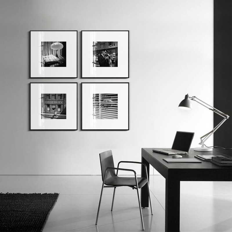 薇薇安黑白照片街头摄影装饰画现代照片墙北欧挂画正方形工业风画图片