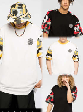 英国潮牌正品直邮Long Clothing情侣款街头迷彩风宽松棉质短袖T恤