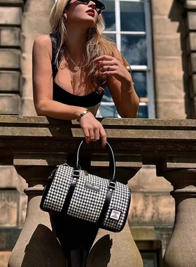 英国官方授权Islander大容量波士顿水桶包Harris Tweed®羊毛格纹