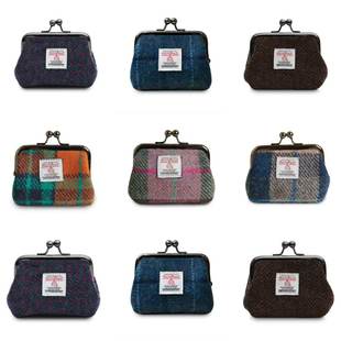 英国苏格兰Islander代理直营Harris Tweed®正品羊毛格纹小零钱包