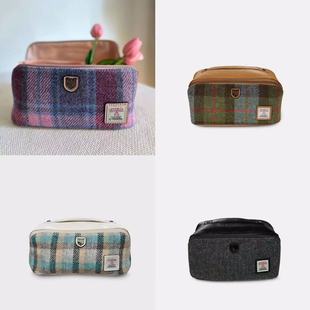 英国直邮苏格兰Islander正品Harris Tweed®羊毛格手拿化妆包包