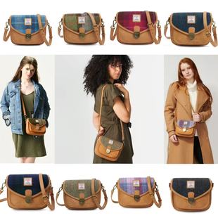 英国直邮苏格兰Islander正品Harris Tweed®羊毛格斜挎马鞍包包