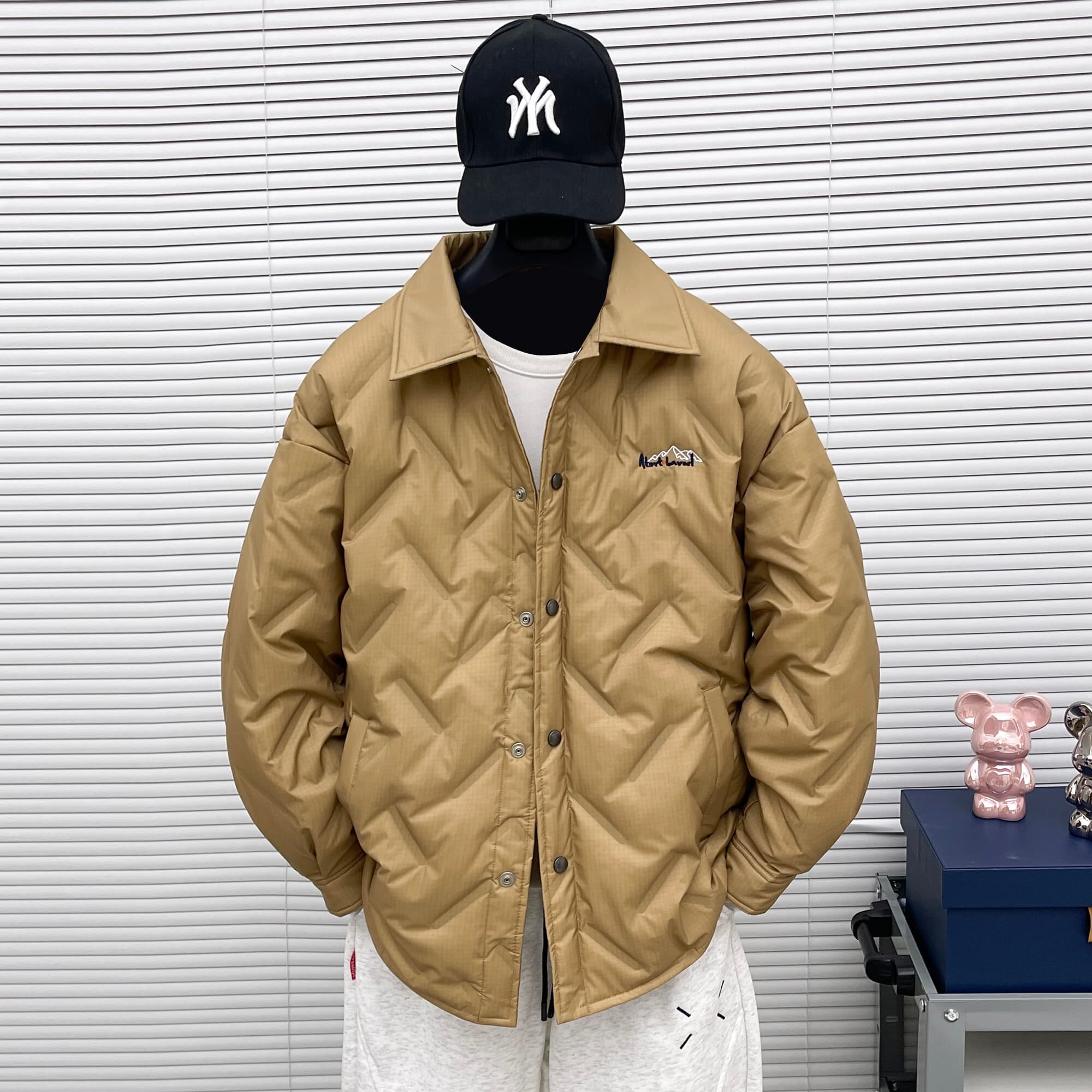 轻薄羽绒服男女款2025冬季压纹翻领衬衫宽松休闲白鸭绒保暖外套潮