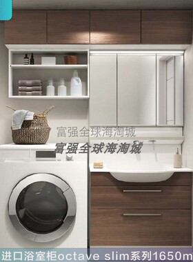 日本toto浴室柜梳妆台壁柜洗衣机柜三面镜柜octave slim165cm