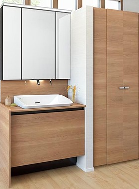 日本直送骊住旗舰款浴室梳妆台陶瓷盆浴室柜LUMISIS高端型