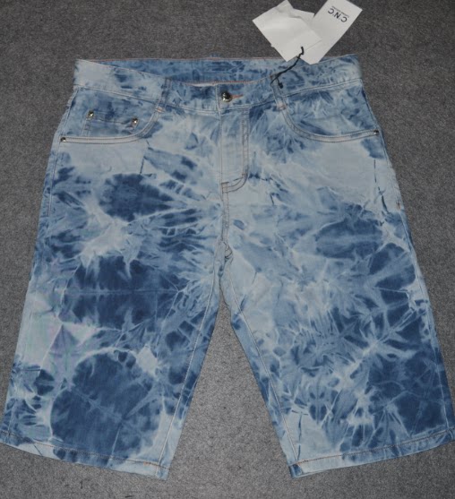 C男装夏季款短裤牛仔裤 时尚个性迷彩短裤 潮牌扎染裤子1790