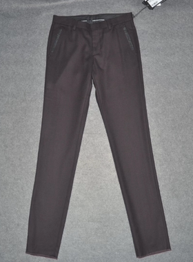 C男装秋冬中厚西裤 时尚枣红上班休闲长裤 潮牌修身裤子2890-4023