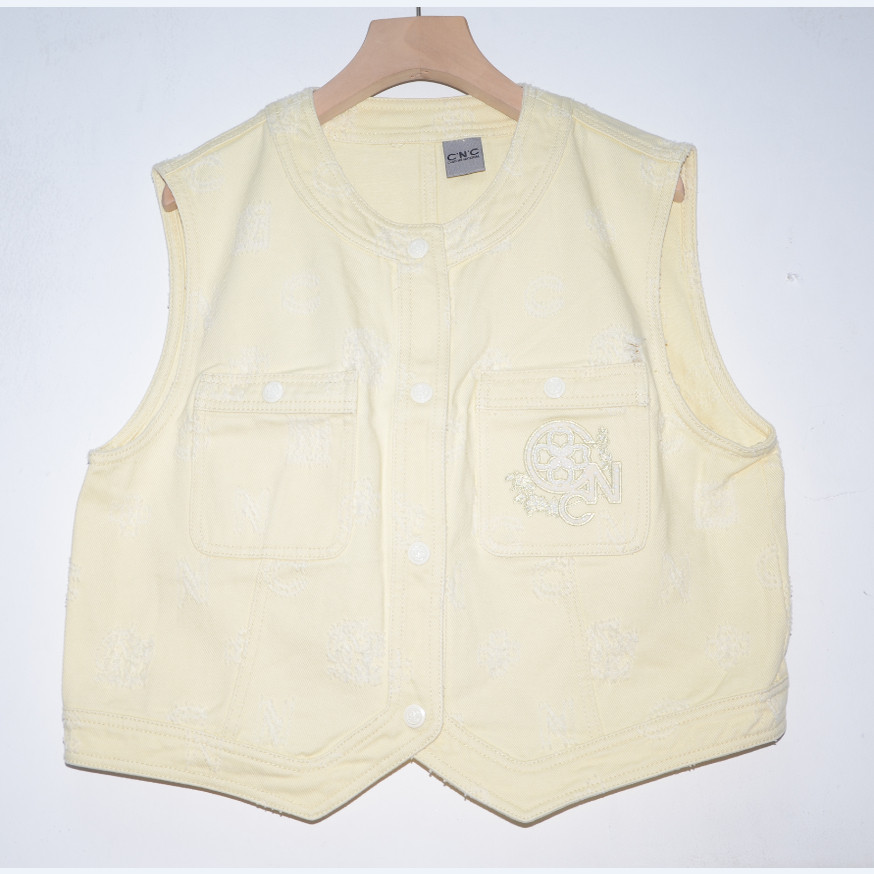 C女装秋冬圆领牛仔服马甲外套