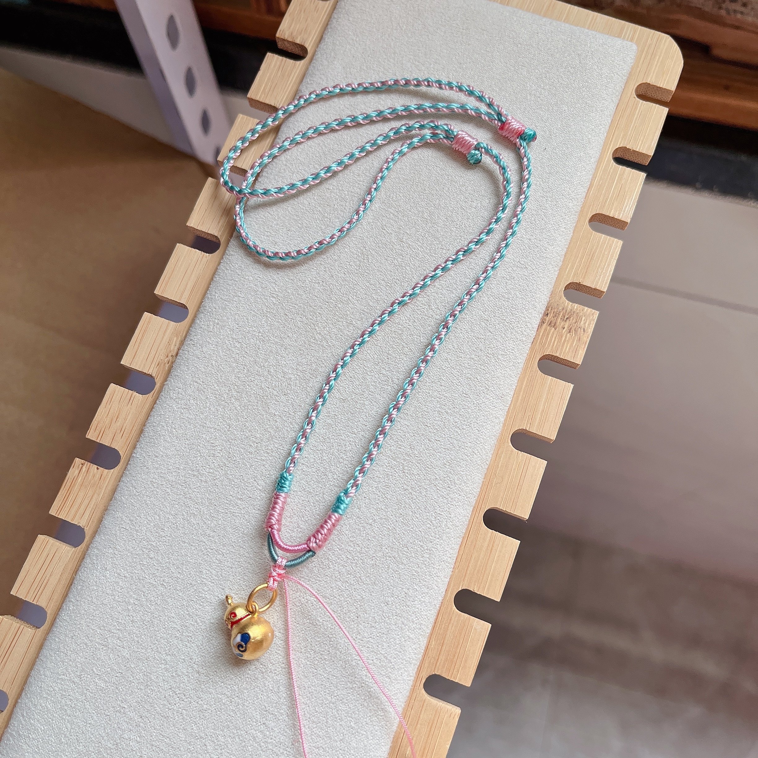 粉嫩系儿童女宝宝款项链绳手工编织 适合黄金玉平安扣佛吊坠调节,饰品/流行首饰/时尚饰品新,项链,淘宝优惠券,粉丝福利购,淘宝优惠卷