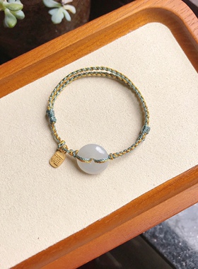 纳福天然翡翠玉石手工手绳手链女