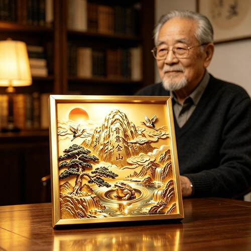 顺字摆台新中式喜庆红底吉祥摆件顺风顺水客厅书房茶室装饰字画