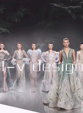 出租新款秘境森林系列礼服 模特展示走秀 婚纱晚宴 欧式绿色系