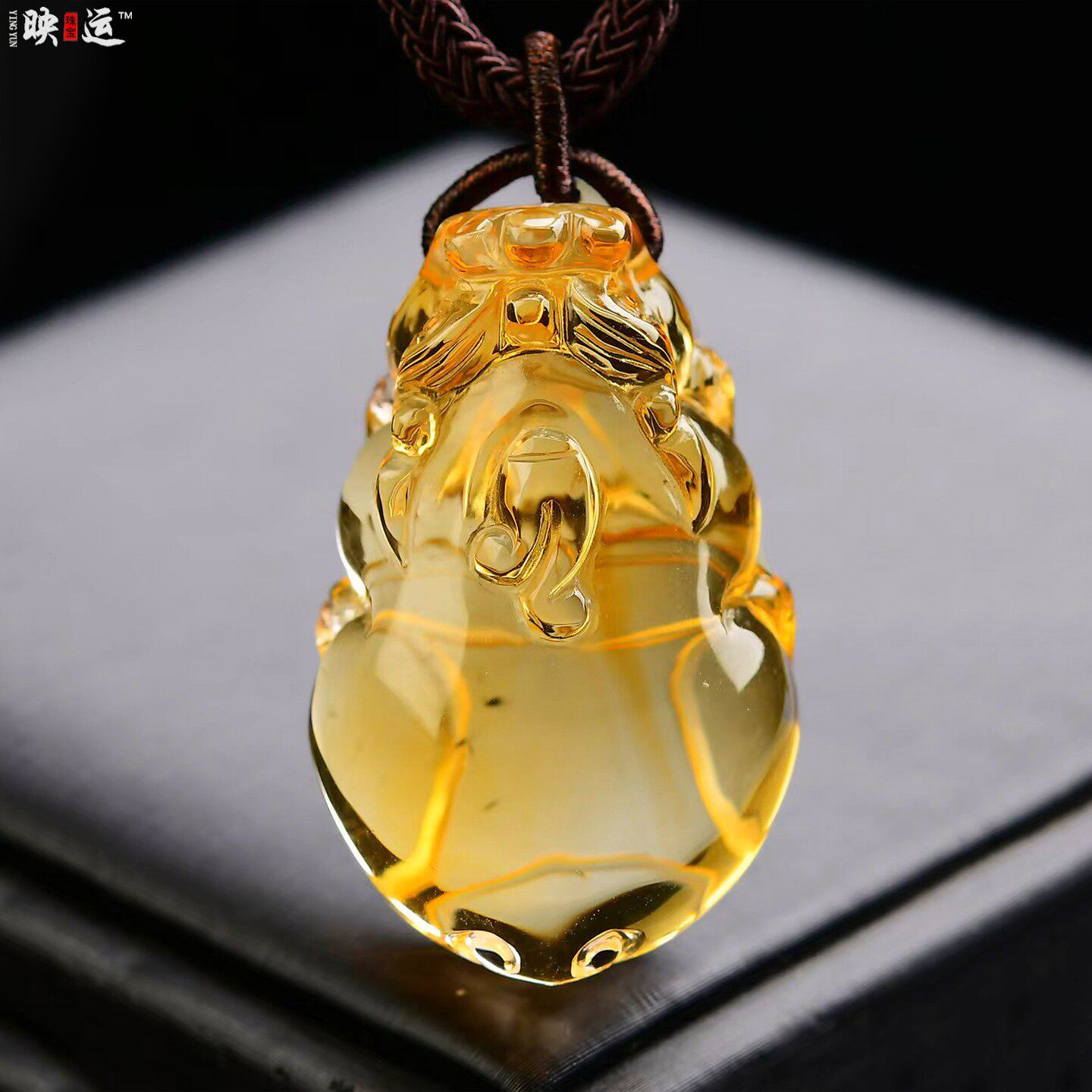 黄水晶财源貔貅吊坠霸气皮丘项链