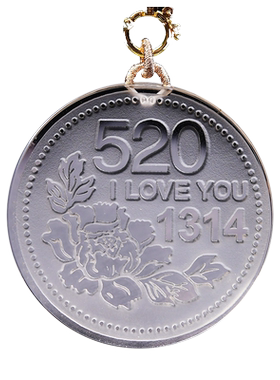 白水晶吊坠我爱你情侣礼物饰品