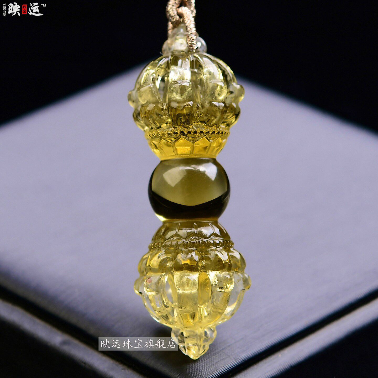 黄水晶金刚杵普巴九股法器吊坠