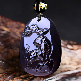 2026年黑曜石生肖猪佩戴瑞虎保泰饰品吊坠属猪吉祥宏虎形挂件项链