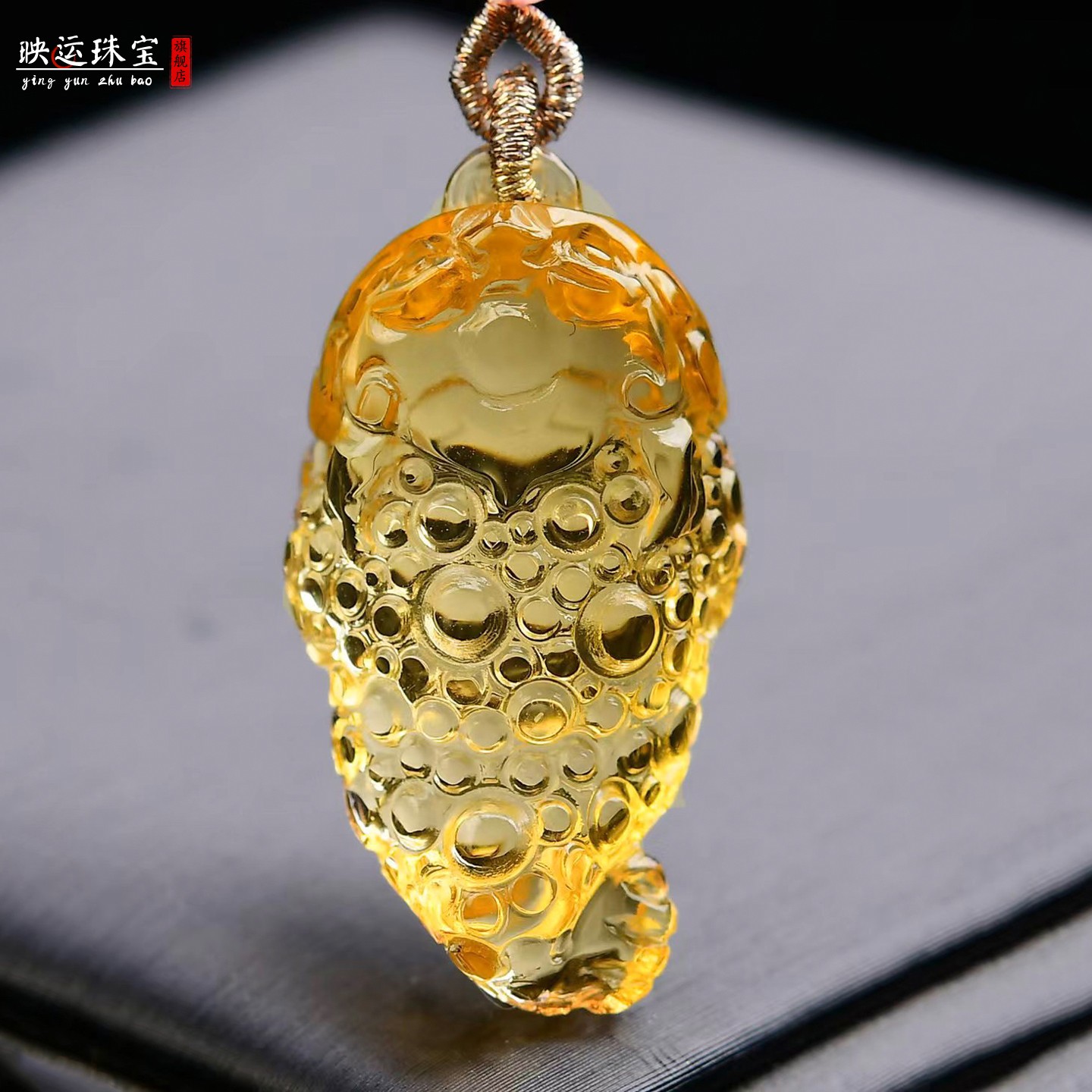 黄水晶三足金蟾吊坠三脚蟾蜍饰品