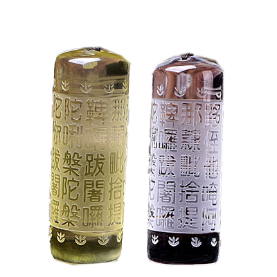 黄水晶楞严咒心吊坠白心经项链