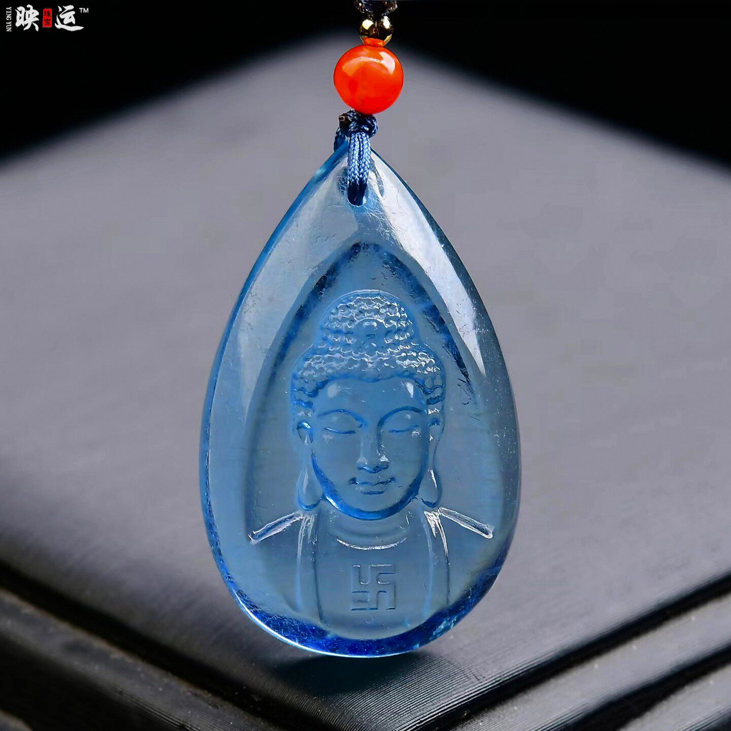 海蓝宝阿弥陀佛菩萨吊坠属猪属狗