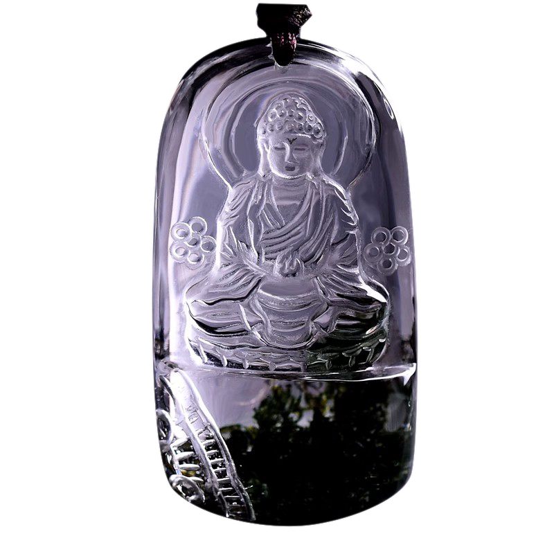 绿幽灵聚宝盆水晶大日如来吊坠