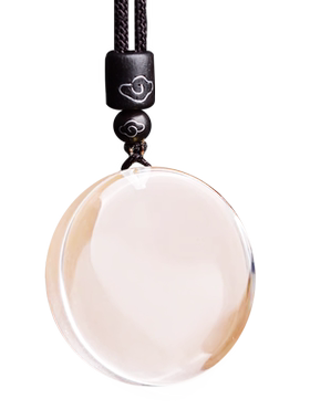 白水晶平安无事牌吊坠圆牌无字牌