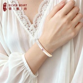 泥鳅背银手镯女9999纯实心款 马蹄镯古法开口足银镯子年轻款 银手饰