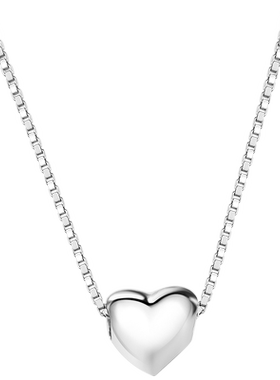 爱心银项链小众设计感生日礼物