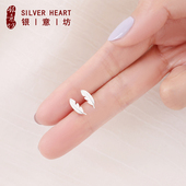 耳钉女纯银999简约小众设计感冷淡风养耳洞气质银耳饰2025年新款