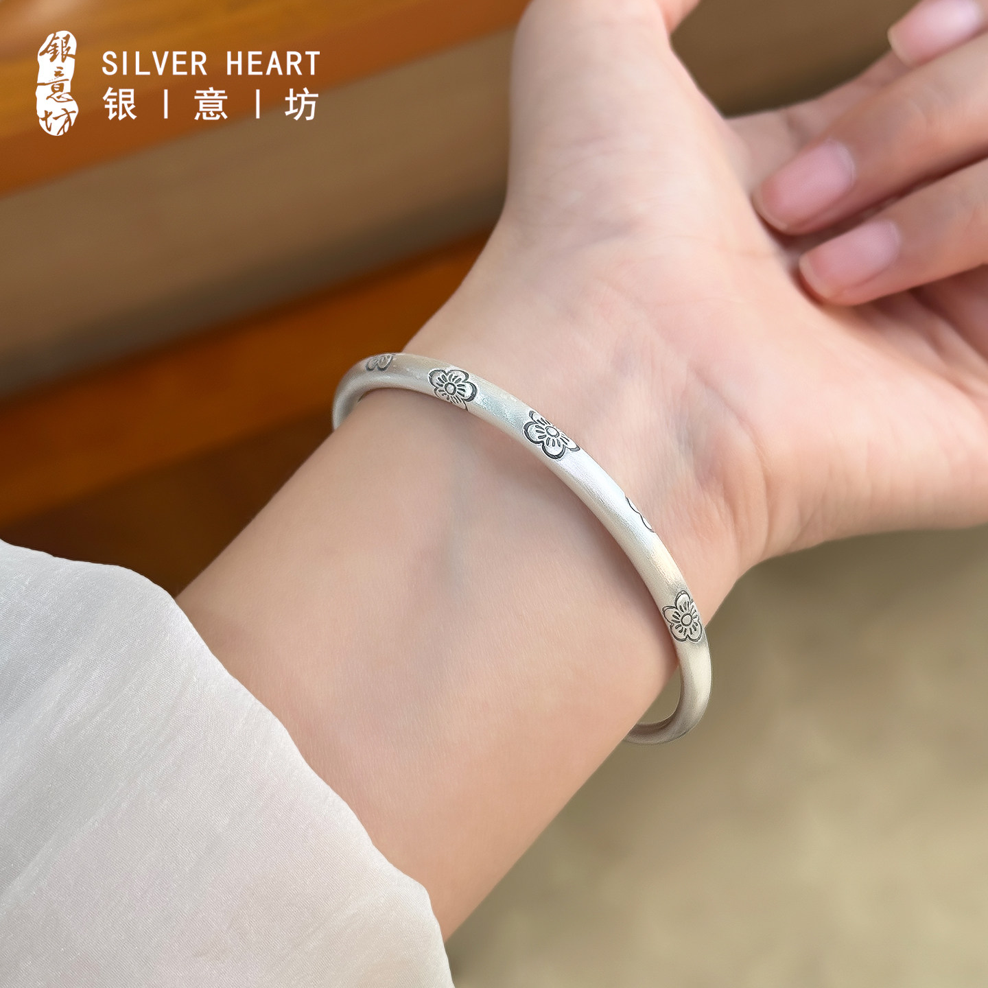 南瓜头银手镯女款2026新款实心9999纯银镯子古法新中式民族风首饰