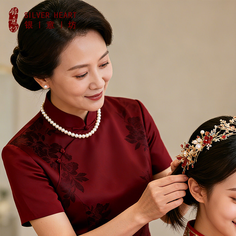 珍珠项链配礼服配旗袍妈妈婚宴礼服女士配饰项链轻奢小众2025新款