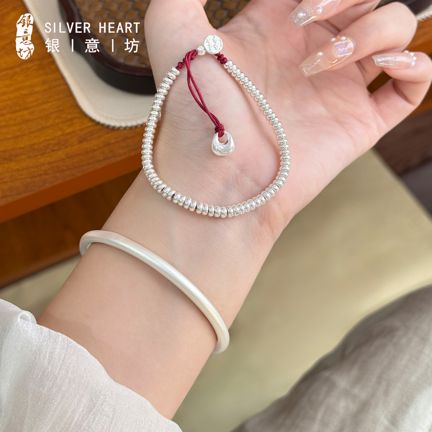 巨好看的银手链手镯叠戴款高级感