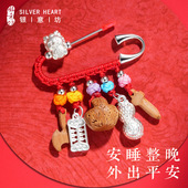 桃篮桃木剑新生儿婴儿儿纯银别针孕妇别针小胸针蛇龙宝宝外出挂件