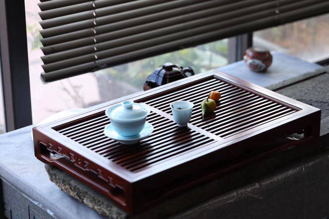 茶盘印度小叶紫檀榫卯别墅豪宅会所茶室办公室高档红木礼品茶道