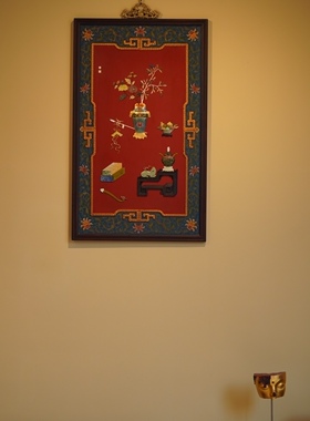 百宝嵌宫廷挂屏别墅豪宅会所酒店茶室画室书房家居红木装饰挂画
