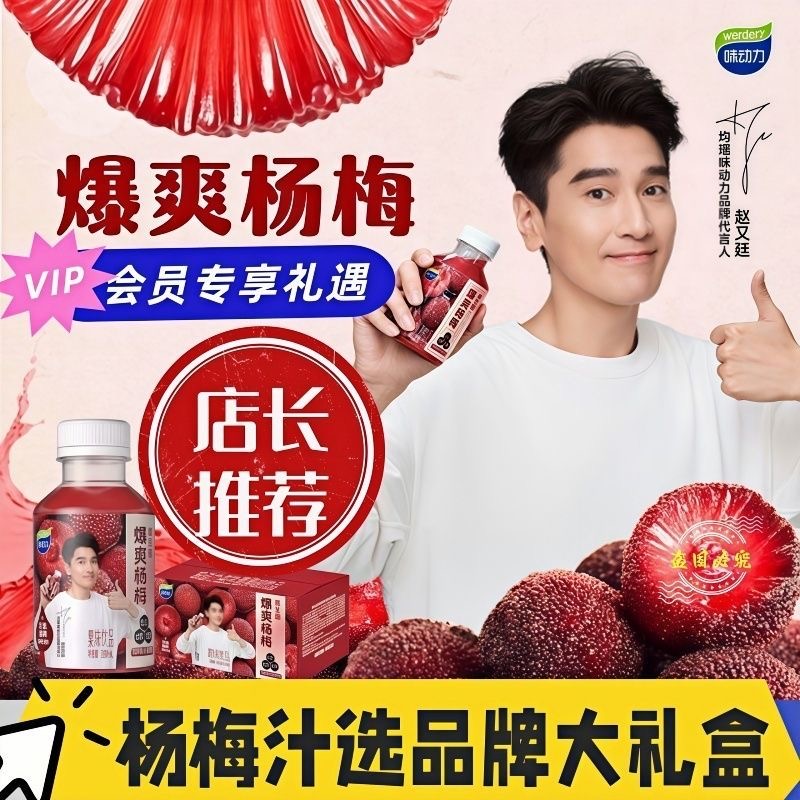 9月新货味动力杨梅汁饮品均瑶小瓶儿童整箱奶批发