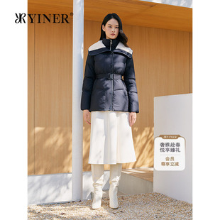 时尚 假两件双层领一手长收腰羽绒服 冬季 YINER音儿专选女装