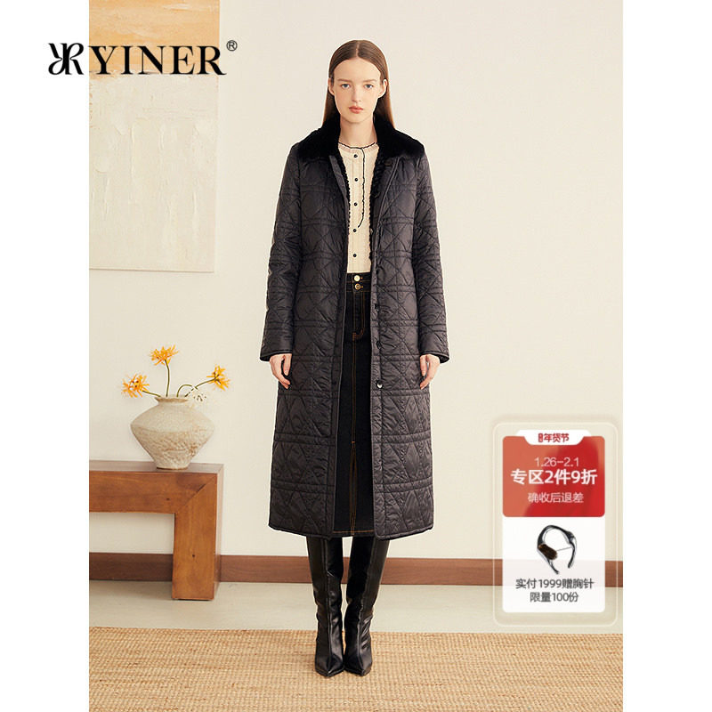 YINER音儿专选2025秋季新款水貂毛翻领獭兔毛皮双面穿皮草外套,女装/女士精品,皮草,淘宝优惠券,粉丝福利购,淘宝优惠卷
