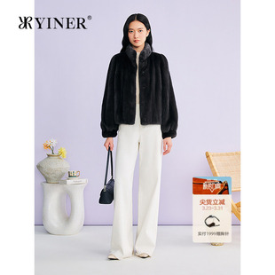 奢感保暖立领整貂水貂毛皮草外套 法式 YINER音儿专选2026春季 新款