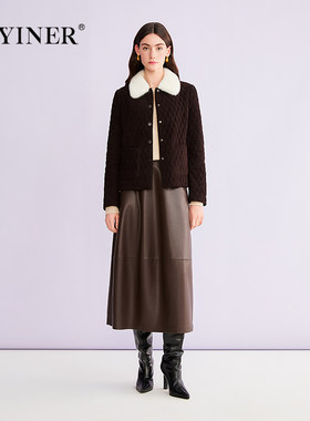 音儿专选水貂毛皮骆驼绒混纺棉服