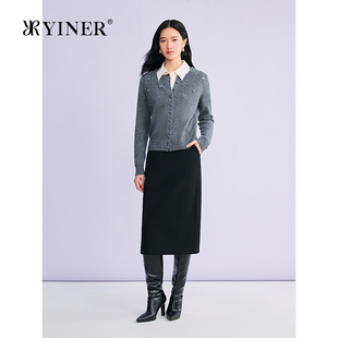 绣蕊新春系列钉珠美丽诺羊毛针织衫 YINER音儿专选2026春季 新款