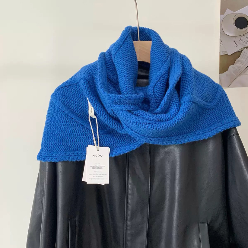 小披肩羊毛纽扣韩国订单穿孔