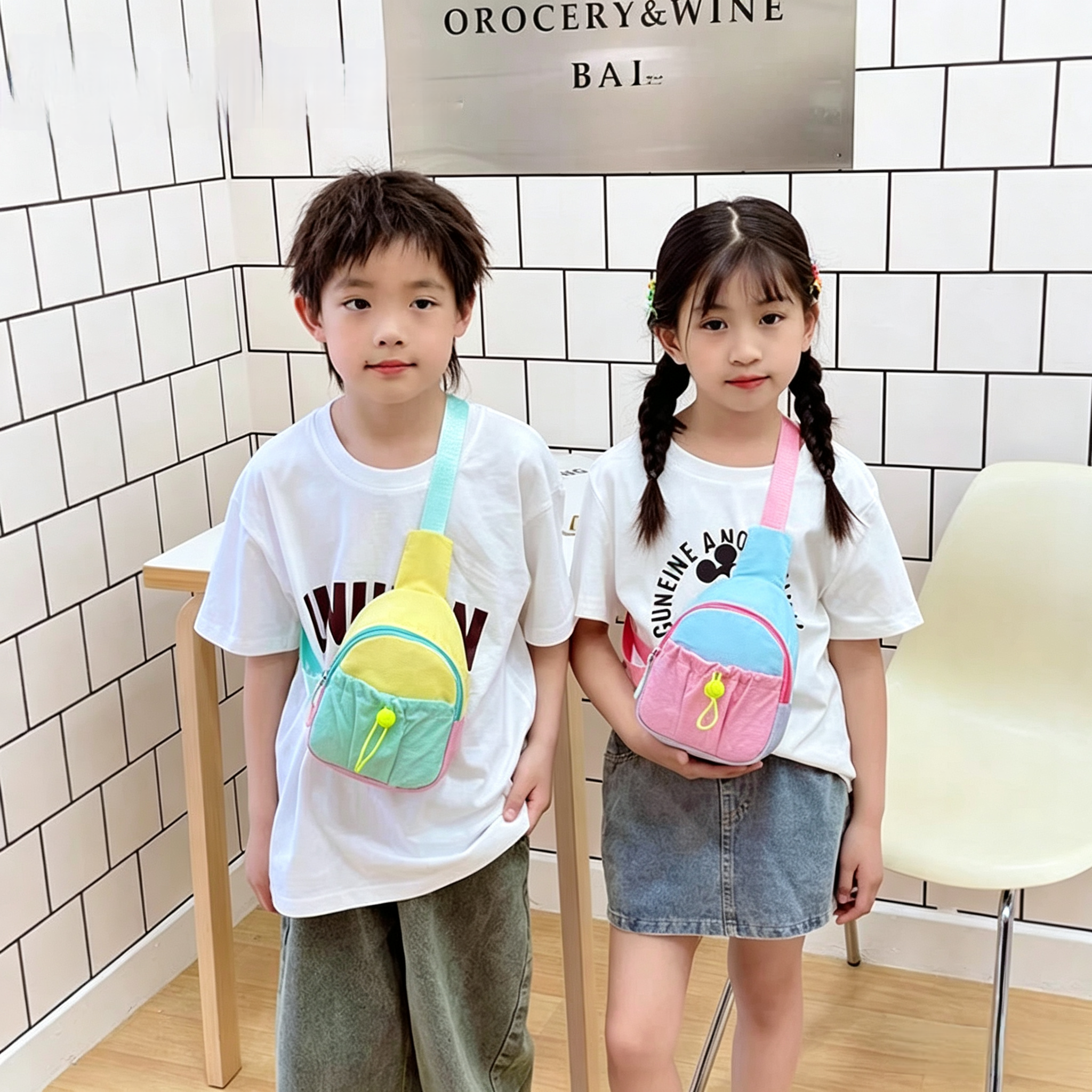 儿童斜挎包胸包儿童包包女可爱男童外出配饰帅气幼儿园包包