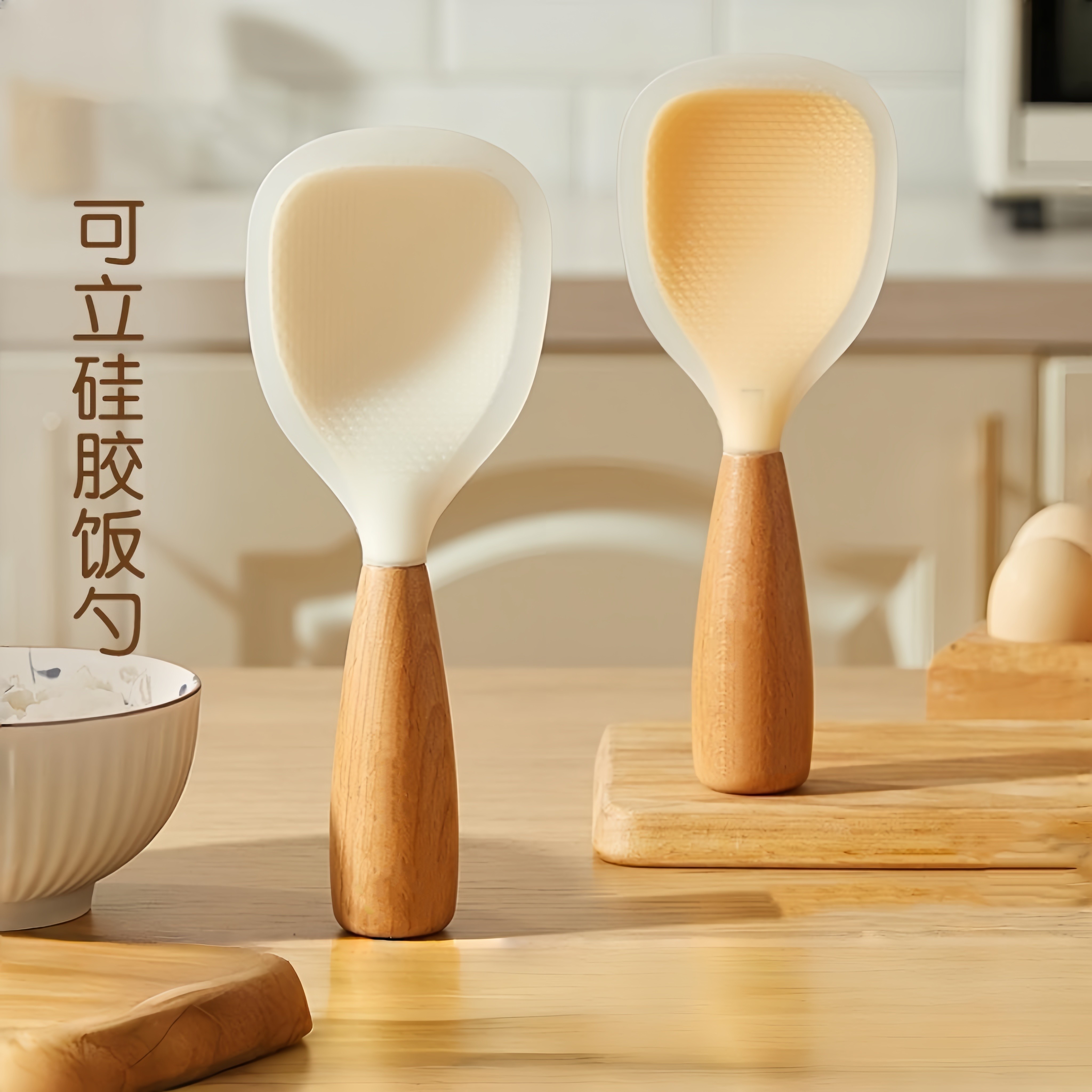 日本MUDU不粘硅胶饭勺