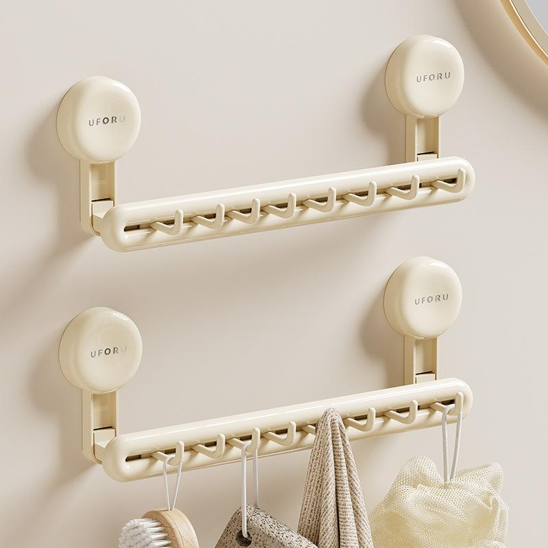 德国品质毛巾置物架卫生间免打孔挂毛巾杆加长便捷浴室吸盘毛巾架