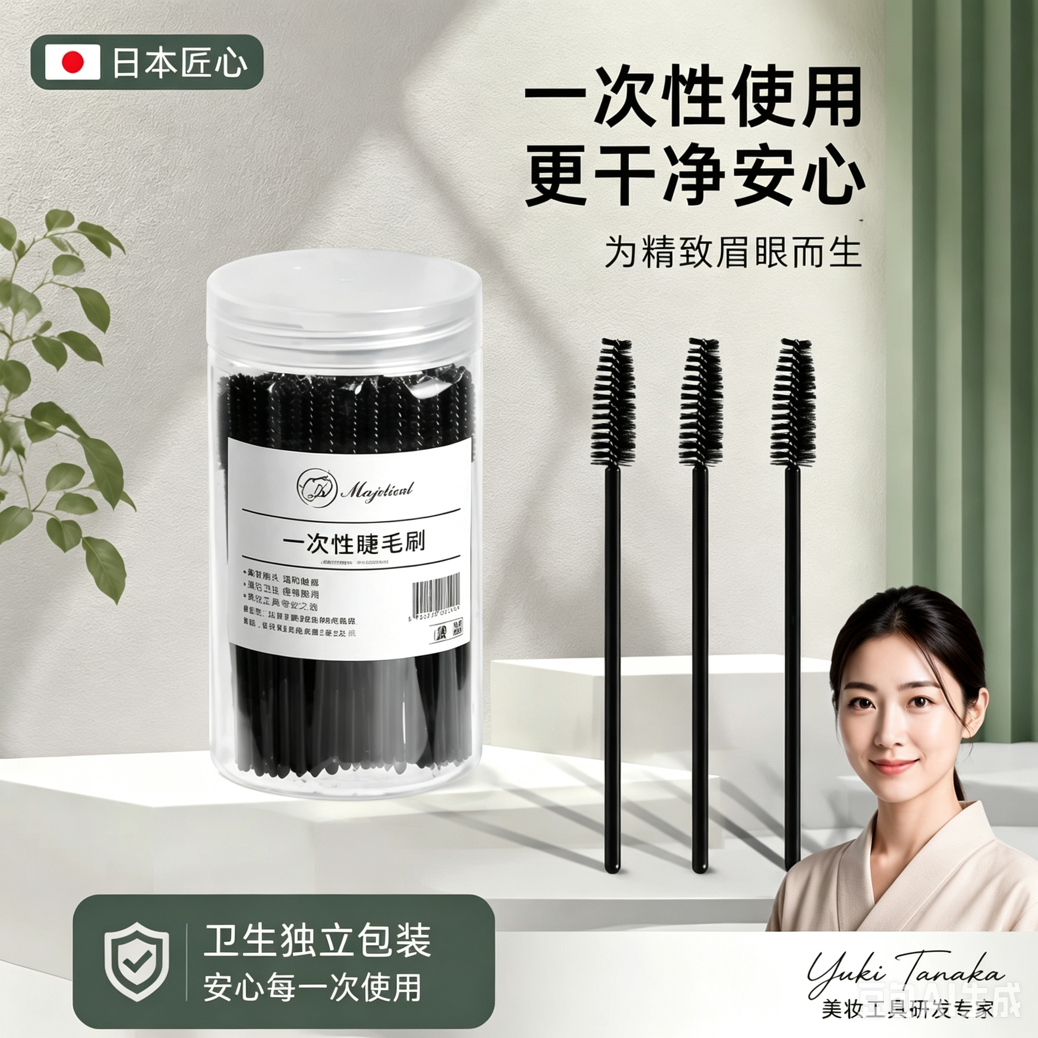 一次性睫毛刷眉毛刷螺旋超细头睫毛眉毛梳子便携化妆刷假睫毛工具